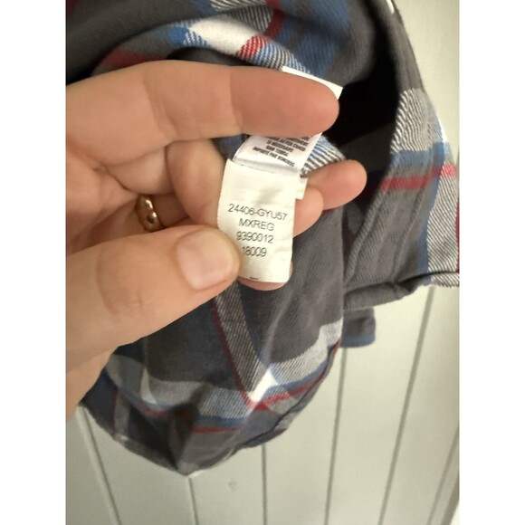 Bonobos Flannel Shirt M Medium Gray Blue Red Plaid Stretch Slim Fit Button Up - Picture 7 of 9